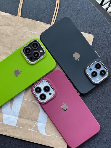 Colorful iPhone 13 case with metal logo