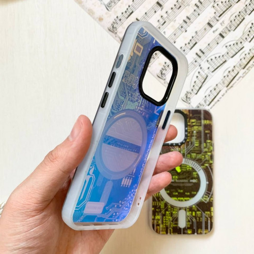 Holographic frame design of mag safe electrical circuit of iPhone 13 Pro