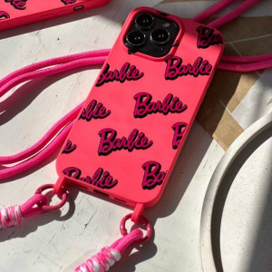قاب گوشی آیفون 11 دخترانه طرح باربی با بند