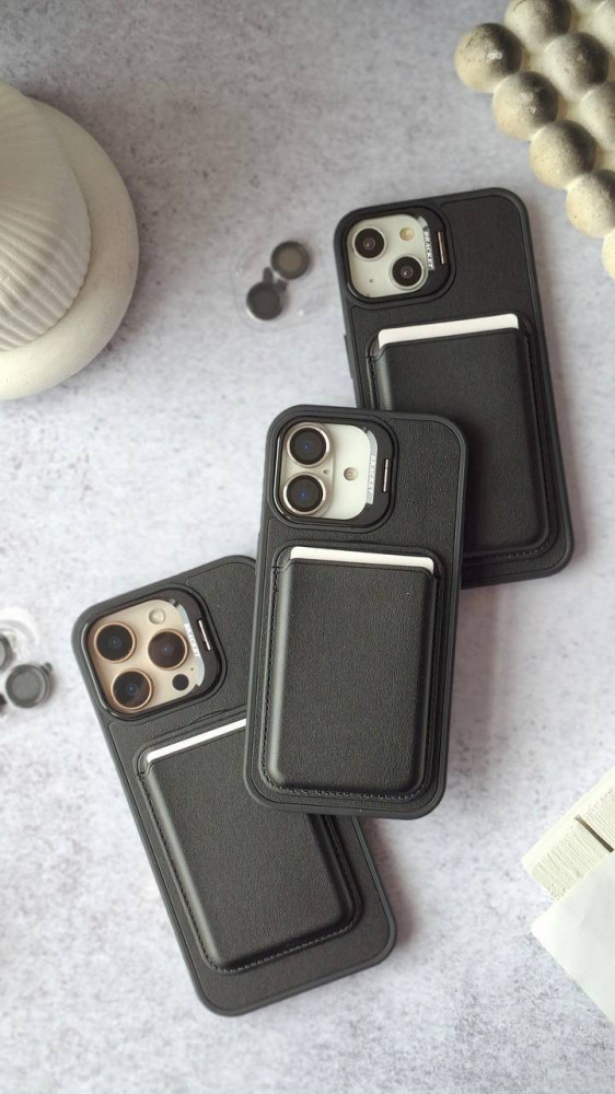 قاب چرمی MagSafe دار با کیف کارت مگنتی گوشی آیفون 15 پرو