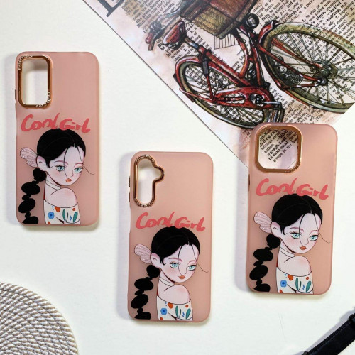 قاب دخترانه طرح Cool Girl نارنجی گوشی آیفون X-Xs