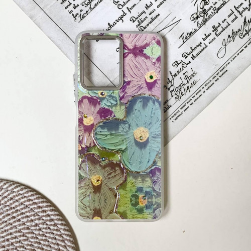Green flower watercolor flower frame for Xiaomi Redmi Note 12 4g phone