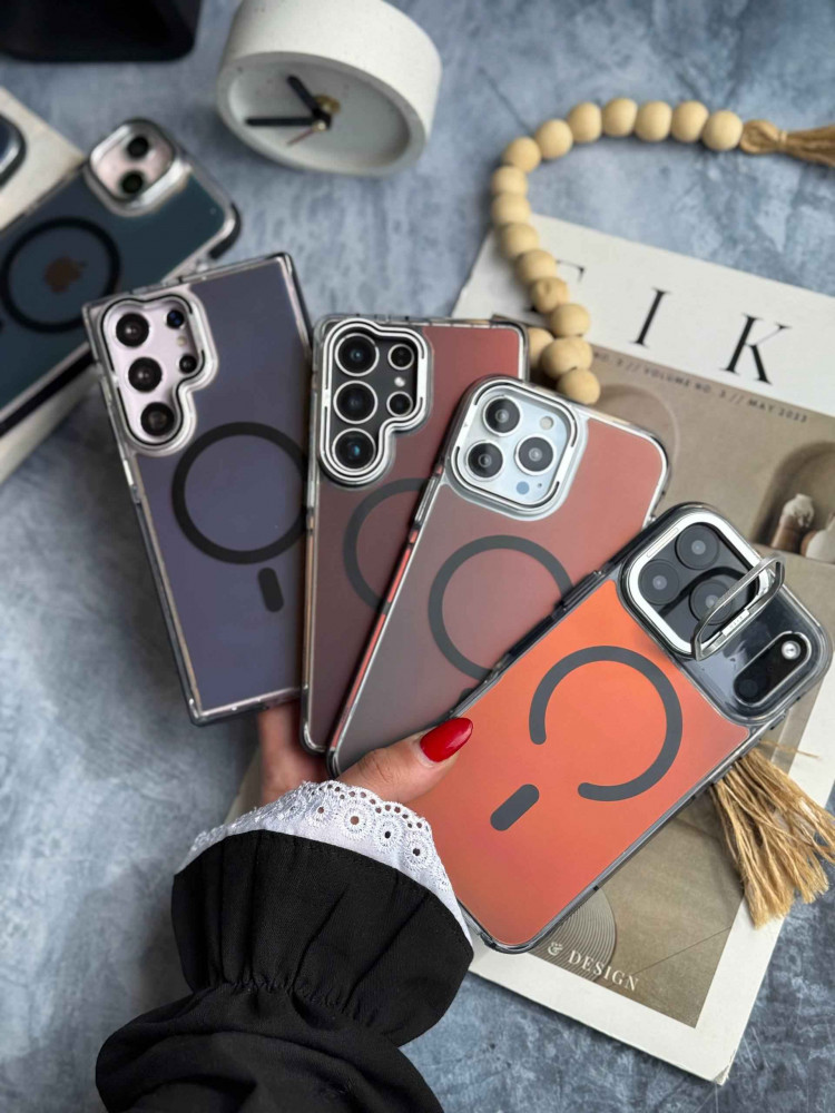 قاب مگ سیف هولوگرامی لنز استند شو گوشی آیفون 16 پرومکس