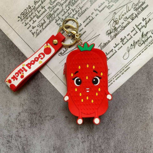 کیف هندزفری سیلیکونی فانتزی طرح توت فرنگی 