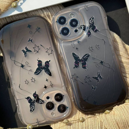 Black Butterfly iPhone 13 case with strap