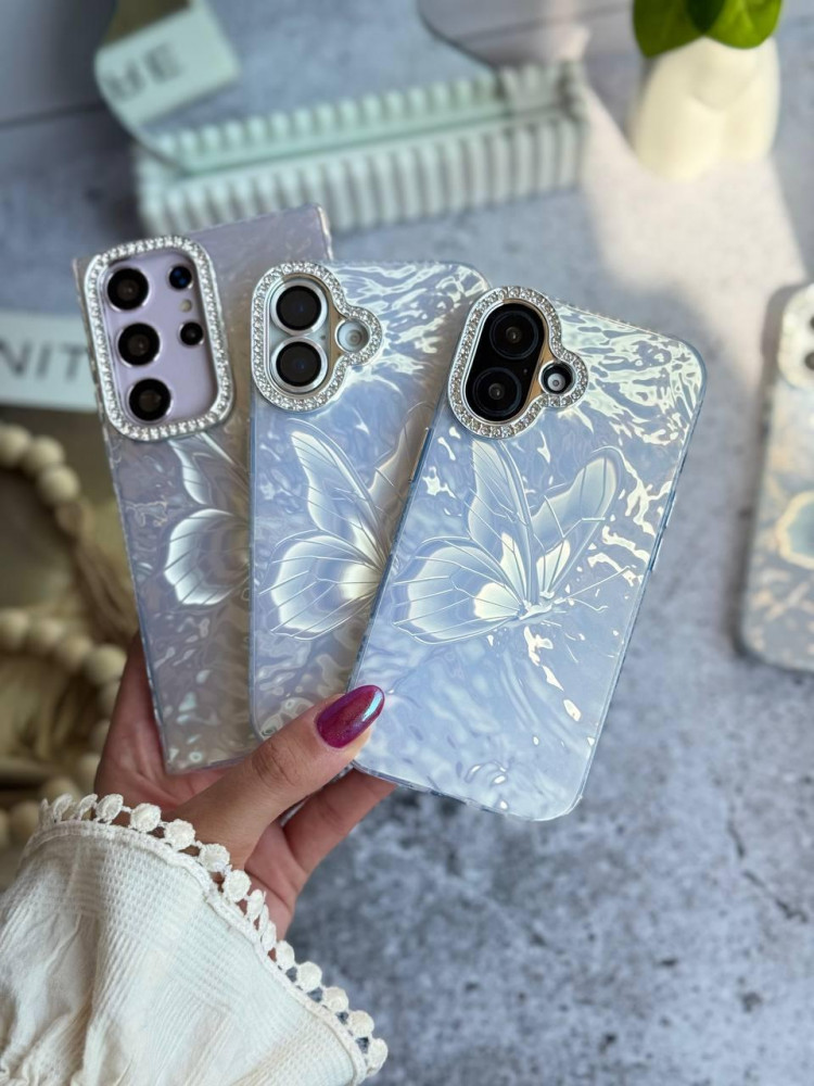 قاب طرح پروانه شاین آبی گوشی آیفون 11